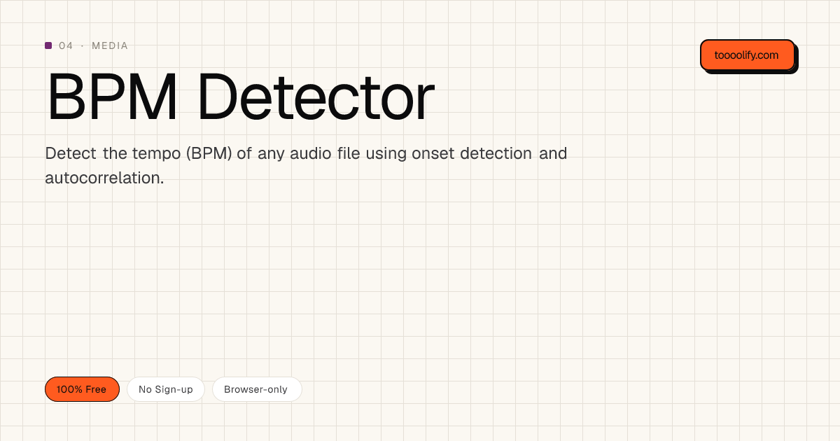 BPM Detector — Free Online Media Tool | toooolify | toooolify