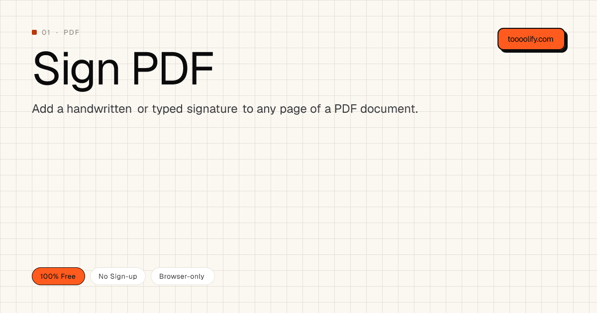 Sign PDF — Free Online PDF Tool | toooolify | toooolify