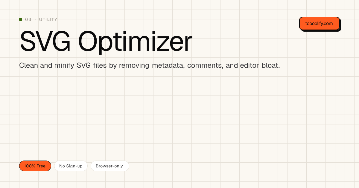 SVG Optimizer — Free Online Utility Tool | toooolify | toooolify